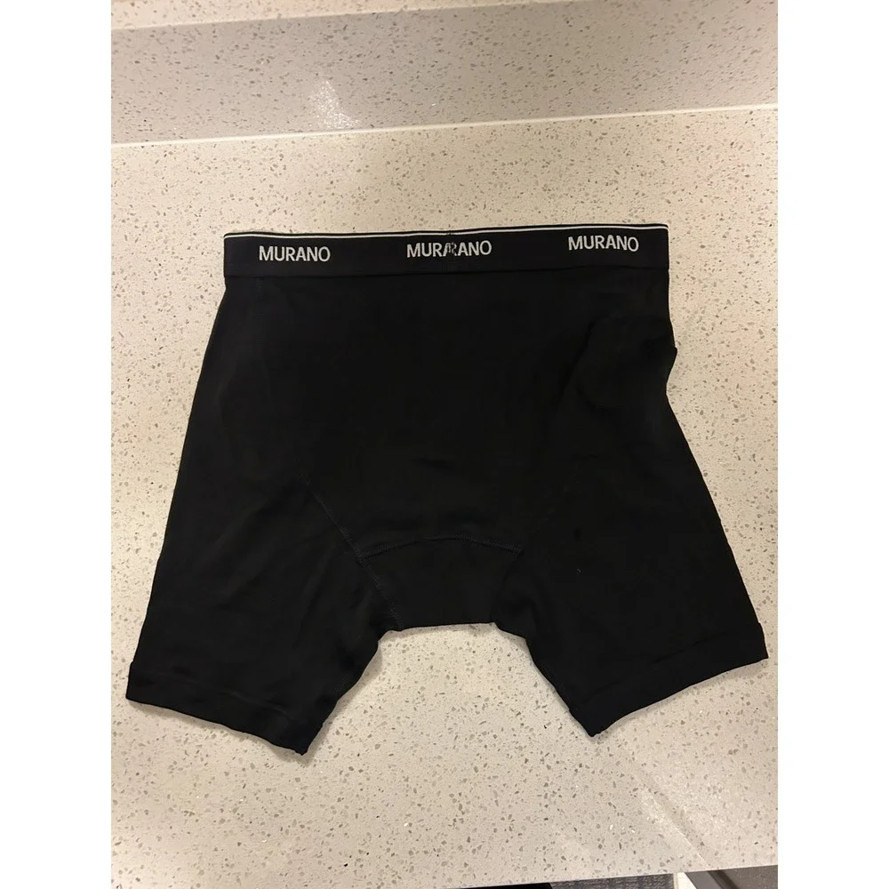 Murano Mens Black 2-Pack Comfort Stretch Boxer Briefs Black Size Medium
